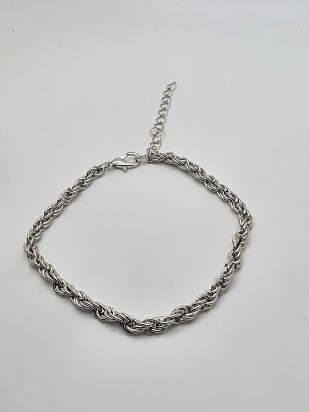 Silver-Tone Braided Chain Bracelet
